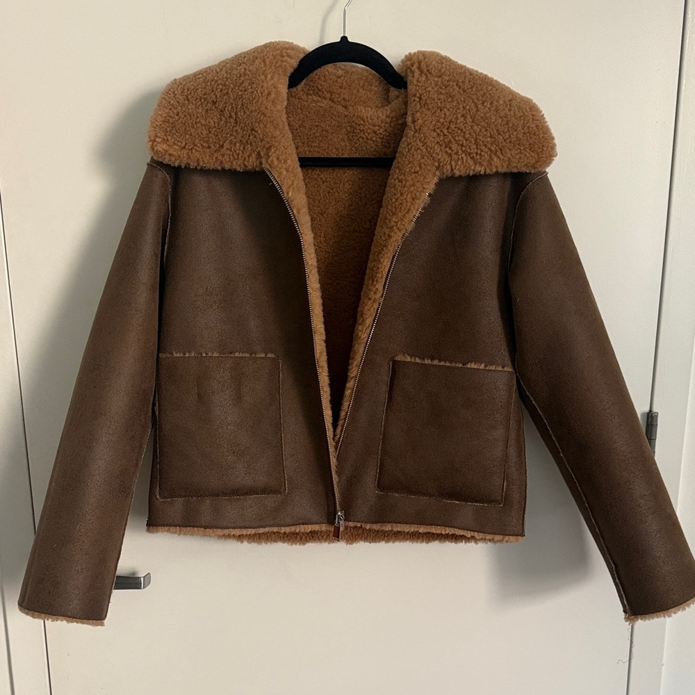 Mango Brown Teddy Jacket